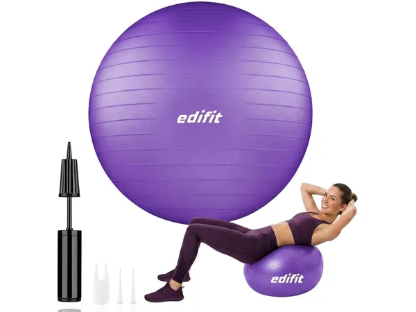 Edifit swiss ball anti-éclatement 55 65 75 cm avec gonfleur inclus