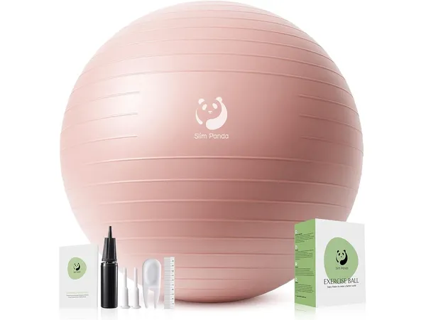 Slim Panda swiss ball 55 à 85 cm antidérapant avec paille de gonflage