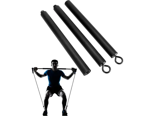 QWORK barre de résistance Pilates robuste en 3 sections