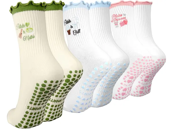 Zidoley chaussettes Reformer yoga coton antidérapantes
