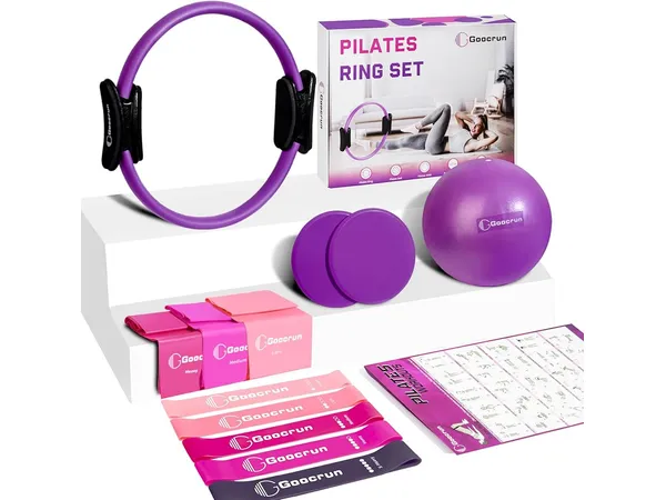 Goocrun Pilates Ring Set avec bandes de résistance